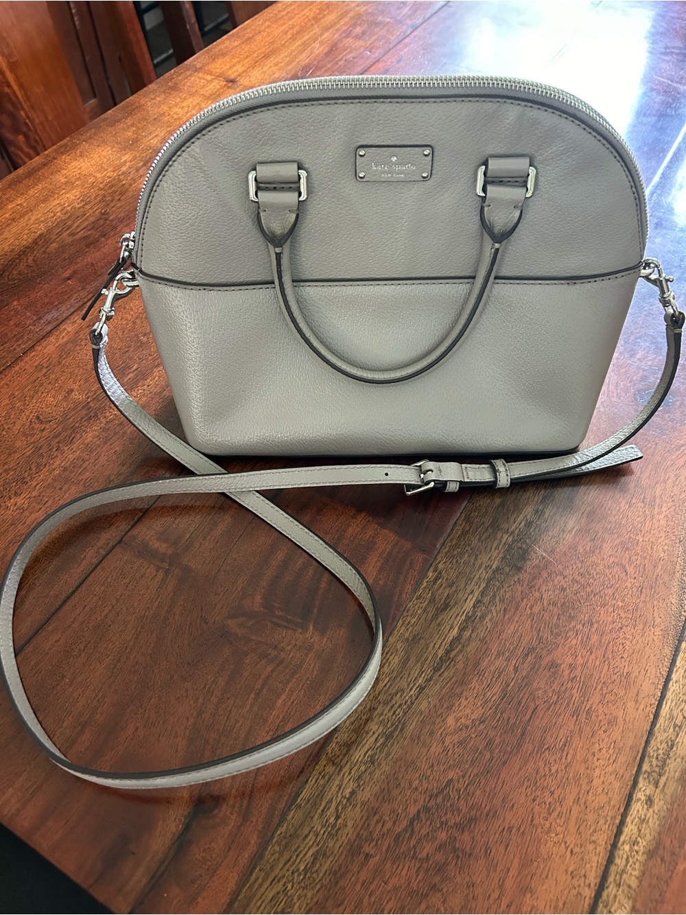 Kate Spade Grove Street Carli 2 Way Satchel Muted Taupe Leather